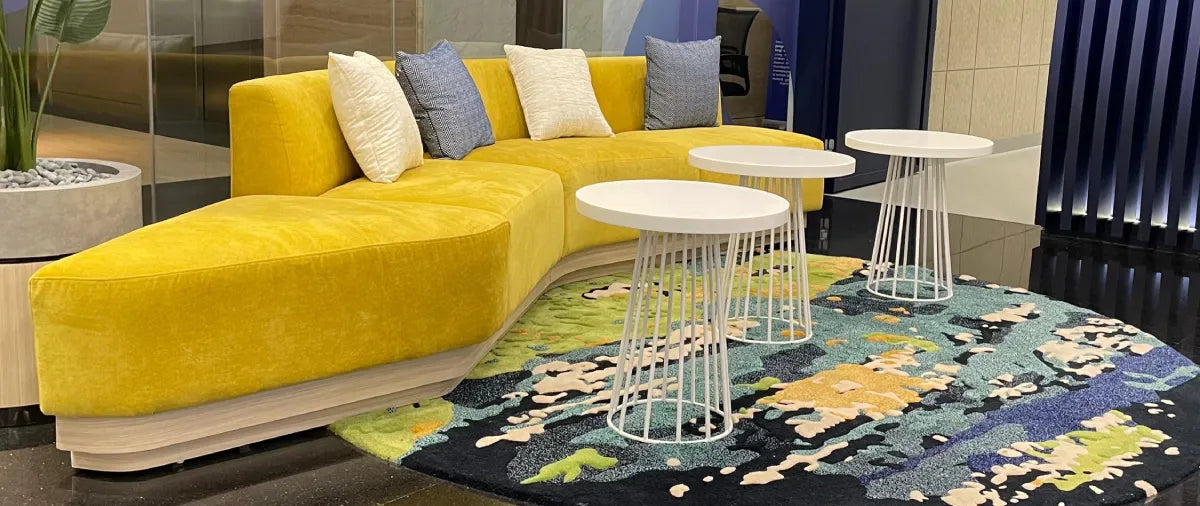 Ilustrasi sofa dengan ukuran pas