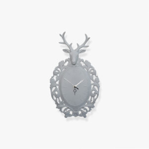 WALL CLOCK DEER WHITE 40X28