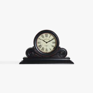 CLOCK MANTEL BLACK WOOD 48X12.4X30